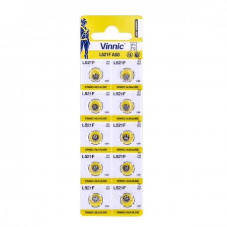 Buttoncell Vinnic L521F AG0 Τεμ. 10