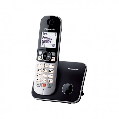 Ασύρματο Ψηφιακό Τηλέφωνο Panasonic KX-TG6851GRB  με Μεγάλη Οθόνη και Ανοιχτή Ακρόαση Μαύρο