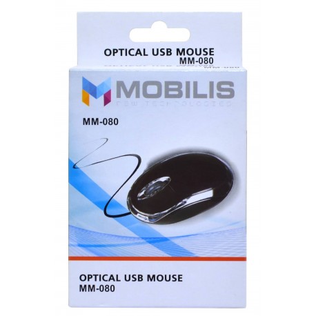 Ενσύρματο Ποντίκι Mobilis MM-080 με 3 Πλήκτρα και 800 DPI Μαύρο