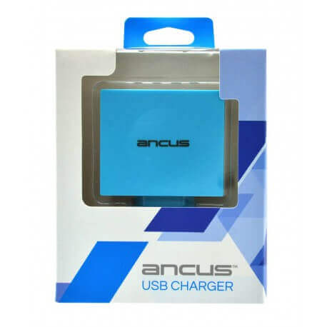 Φορτιστής Ταξιδίου Ancus Multi Charger 4 Usb 4.2A Λευκό - Μπλέ
