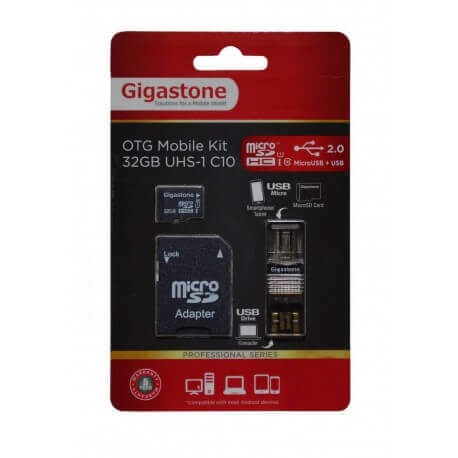 Κάρτα Μνήμης Gigastone MicroSDHC 32GB UHS-1 Class 10 Professional Series με SD Αντάπτορα